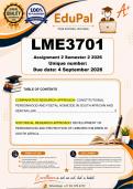 LME3701 Assignment 2 &lpar;HISTORICAL &plus; COMPARATIVE APPROACH&rpar; Semester 2 2026 - DUE 4 September 2026