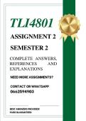 TLI4801 ASSIGNMENT 2 SEMESTER 2 2026 - COMPLETE ANSWERS