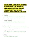 PRIMARY CARE DUNPHY AND WINLAND&NewLine;BROWN 6TH EDITION CONCLUDING&NewLine;REVIEW SHEET PRACTICE SOLUTION&NewLine;BUNDLED FULLY VERIFIED ONE&NewLine;HUNDRED PERCENT PASS GUARANTEED