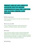 PRIMARY CARE ART AND SCIENCE OF&NewLine;ADVANCED PRACTICE NURSING&NewLine;COMPREHENSIVE EXAM PREP QUESTIONS&NewLine;AND SOLUTIONS VERIFIED STUDY&NewLine;RESOURCE