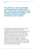 NU 518 Exam 2 Advanced Health &NewLine;Assessment 2026 Complete Q&A 1&NewLine;200 &vert; Head Neck Neurology Eye Ear &NewLine;Thyroid Lymphatics Questions with &NewLine;Verified Answers & Detailed &NewLine;Rationales &vert; Latest Update