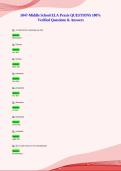 5047-Middle School ELA Praxis QUESTIONS 100&percnt;&NewLine;Verified Questions & Answers