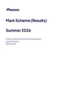 2026 Pearson Edexcel International A Level PHYSICS UNIT 6&vert;WPH16&sol;01A&vert;Mark scheme&vert;JUNE 2026