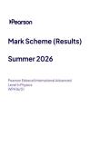 2026 Pearson Edexcel International A Level PHYSICS UNIT 6&vert;WPH16&sol;01&vert;Mark scheme&vert;JUNE 2026