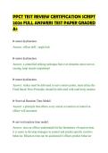 PPCT TEST REVIEW CERTIFICATION SCRIPT&NewLine;2026 FULL ANSWERS TEST PAPER GRADED&NewLine;A&plus;