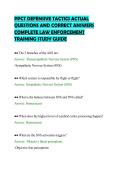 PPCT DEFENSIVE TACTICS ACTUAL&NewLine;QUESTIONS AND CORRECT ANSWERS&NewLine;COMPLETE LAW ENFORCEMENT&NewLine;TRAINING STUDY GUIDE