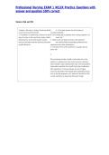 Professional Nursing EXAM 1 NCLEX Practice Questions with answer and question 100&percnt; correct