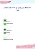 Ppcc Bio 111 Microscopes Lab Quizzes Newest Update Exam &vert;&NewLine;Questions and Answers with Verified Solutions &vert; Latest Update&NewLine;2026