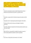 JARVIS&colon; PHYSICAL EXAMINATION AND HEALTH ASSESSMENT CHAPTER 4 EXAMS ALL ANSWERS 100&percnt; CORRECT VERIFIED LATEST UPDATED 2026&sol;2027 BEST SOLUTION GRADED A&plus; FOR SUCCESS