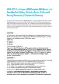 MATH-225 Pre-Licensure BSN Complete Q&A Master Test Bank &lpar;Verified Syllabus&comma; Statistics Basics&comma; & Inferential Nursing Biostatistics&rpar; Chamberlain University