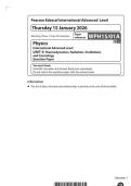 2026 Pearson Edexcel International A Level PHYSICS UNIT 5&vert;WPH15&sol;01&vert;Question paper&vert;JANUARY 2026