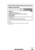 2026 Pearson Edexcel International A Level PHYSICS UNIT 5&vert;WPH15&sol;01A&vert;Question paper&vert;JUNE 2026