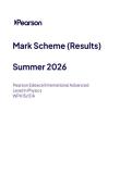 2026 Pearson Edexcel International A Level PHYSICS UNIT 5&vert;WPH15&sol;01A&vert;Mark scheme&vert;JUNE 2026