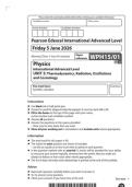 2026 Pearson Edexcel International A Level PHYSICS UNIT 5&vert;WPH15&sol;01&vert;Question paper&vert;JUNE 2026