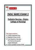 NSG 3600 Exam 2 &vert; Pediatric Nursing &vert; Galen College &vert; 26&sol;27&vert;Guaranteed Pass &lpar;PDF&rpar;