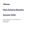 2026 Pearson Edexcel International A Level PHYSICS UNIT 4&vert;WPH14&sol;01A&vert;Mark scheme&vert;JUNE 2026