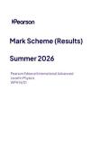 2026 Pearson Edexcel International A Level PHYSICS UNIT 4&vert;WPH14&sol;01&vert;Mark scheme&vert;JUNE 2026