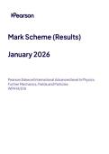 2026 Pearson Edexcel International A Level PHYSICS UNIT 4&vert;WPH14&sol;01A&vert;Mark scheme&vert;JANUARY 2026
