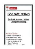 NSG 3600 Exam 1&comma;2&comma;3&4 &vert; Pediatric Nursing &vert; Galen College &vert; 26&sol;27&vert;Guaranteed Pass &lpar;PDF&rpar;