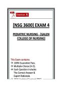 NSG 3600 Exam 4 &vert; Pediatric Nursing &vert; Galen College &vert; 26&sol;27&vert;Guaranteed Pass &lpar;PDF&rpar;
