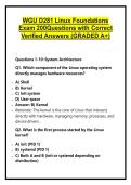 WGU D281 Linux Foundations &NewLine;Exam 200Questions with Correct &NewLine;Verified Answers &lpar;GRADED A&plus;&rpar;