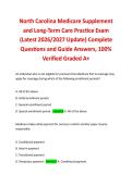 North Carolina Medicare Supplement and Long-Term Care Practice Exam &lpar;Latest 2026&sol;2027 Update&rpar; Complete Questions and Guide Answers&comma; 100&percnt; Verified Graded A&plus; 