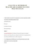 ANALYTICAL METHODS OF&NewLine;HEALTHCARE LEADERS WGU D514&NewLine;PRACTICE EXAM