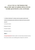ANALYTICAL METHODS FOR&NewLine;HEALTHCARE LEADERS &lpar;D514&rpar; STUDY&NewLine;GUIDE QUESTIONS AND ANSWERS