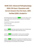 NURS 5315&colon; Advanced Pathophysiology 2026 UTA Exam 2 Questions with &NewLine;Correct Answers Pass the Exam&comma; 100&percnt; Verified &lpar;2026 &rpar; Graded A&plus; 