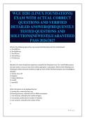 WGU D281 &lpar;LINUX FOUNDATIONS&rpar;&NewLine;EXAM WITH ACTUAL CORRECT&NewLine;QUESTIONS AND VERIFIED&NewLine;DETAILED ANSWERS&vert;FREQUENTLY&NewLine;TESTED QUESTIONS AND&NewLine;SOLUTIONS&vert;NEWEST&vert;GUARANTEED&NewLine;PASS 2026&sol;2027