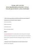 NU664 ADVANCED&NewLine;PSYCHOPHARMACOLOGY FINAL&NewLine;EXAM QUESTIONS AND ANSWERS