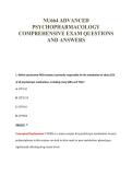 NU664 ADVANCED&NewLine;PSYCHOPHARMACOLOGY&NewLine;COMPREHENSIVE EXAM QUESTIONS&NewLine;AND ANSWERS