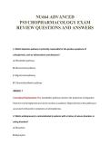 NU664 ADVANCED&NewLine;PSYCHOPHARMACOLOGY EXAM&NewLine;REVIEW QUESTIONS AND ANSWERS