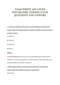 NU664 PMHNP ADVANCED&NewLine;PSYCHIATRIC NURSING EXAM&NewLine;QUESTIONS AND ANSWERS