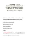 NU664 ADVANCED&NewLine;PSYCHOPHARMACOLOGY AND&NewLine;MENTAL HEALTH ASSESSMENT&NewLine;COMPREHENSIVE EXAM PREP&NewLine;QUESTIONS AND ANSWERS