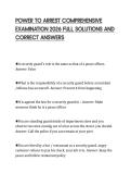 POWER TO ARREST COMPREHENSIVE&NewLine;EXAMINATION 2026 FULL SOLUTIONS AND&NewLine;CORRECT ANSWERS