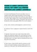 POWER TO ARREST CERTIFICATION&NewLine;ACTUAL TEST SCRIPT 2026 VERIFIED&NewLine;QUESTIONS AND CORRECT ANSWERS A&plus;