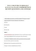 WGU C190 INTRO TO BIOLOGY&NewLine;ACTUAL OA EXAM COMPREHENSIVE&NewLine;REVIEW QUESTIONS AND ANSWERS