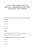 WGU C190 INTRODUCTION TO&NewLine;BIOLOGY COMPREHENSIVE OA PREP&NewLine;QUESTIONS AND ANSWERS