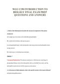WGU C190 INTRODUCTION TO&NewLine;BIOLOGY FINAL EXAM PREP&NewLine;QUESTIONS AND ANSWERS