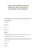 WGU C190 INTRODUCTION TO&NewLine;BIOLOGY PRACTICE EXAM&NewLine;QUESTIONS AND ANSWERS