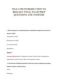 WGU C190 INTRODUCTION TO&NewLine;BIOLOGY FINAL EXAM PREP&NewLine;QUESTIONS AND ANSWERS