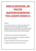 NIMS ICS 400 Review&colon; 100 Practice Questions & Answers for Certification Success&NewLine;&NewLine;