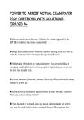 POWER TO ARREST ACTUAL EXAM PAPER&NewLine;2026 QUESTIONS WITH SOLUTIONS&NewLine;GRADED A&plus;