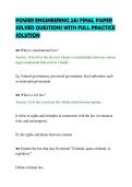 POWER ENGINEERING 2A1 FINAL PAPER&NewLine;SOLVED QUESTIONS WITH FULL PRACTICE&NewLine;SOLUTION