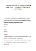 COMSAE FORM 113 COMPREHENSIVE&NewLine;PRACTICE EXAM QUESTIONS AND&NewLine;ANSWERS