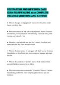 POSTPARTUM AND NEWBORN CARE&NewLine;EXAM REVIEW GUIDE 2026 COMPLETE&NewLine;PRACTICE QUESTIONS AND ANSWERS