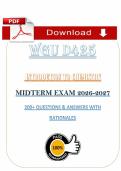 WGU D425 Midterm Exam &lpar;PDF&rpar; &vert; 2026 Chemistry Questions &vert; Objective Assessment &vert; WGU