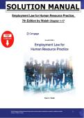 Solution Manual For Employment Law for Human Resource Practice&comma;  &NewLine;7th Edition by Walsh Chapter 1-17 