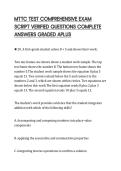 MTTC TEST COMPREHENSIVE EXAM&NewLine;SCRIPT VERIFIED QUESTIONS COMPLETE&NewLine;ANSWERS GRADED APLUS&NewLine;